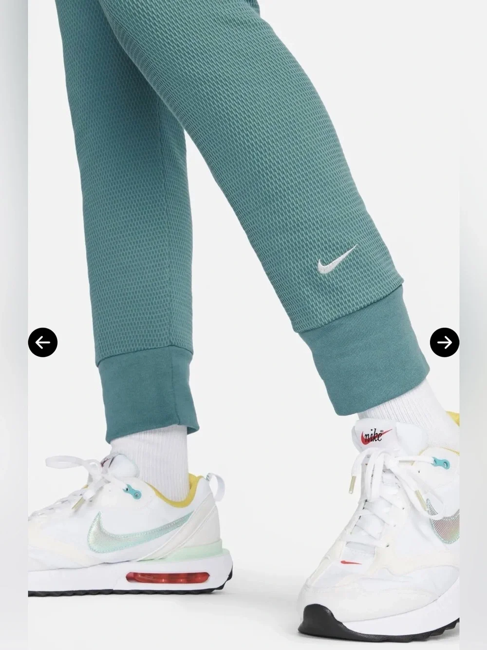 NWOT Nike Women’s Medium Everyday Waffle Knit Crop Top & Legging Pant Set M Teal
